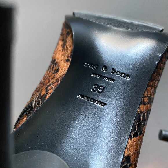 Rag & Bone Beha Moto Stiletto Bootie - Snakeskin - Golden Brown - Picture 5 of 10